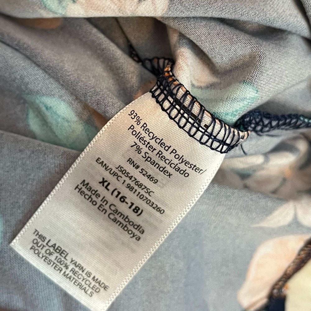 Super Soft XL Blue Orange Fruit Print Button Down PJ Lounge Sleep Shirt Spring - Picture 6 of 8